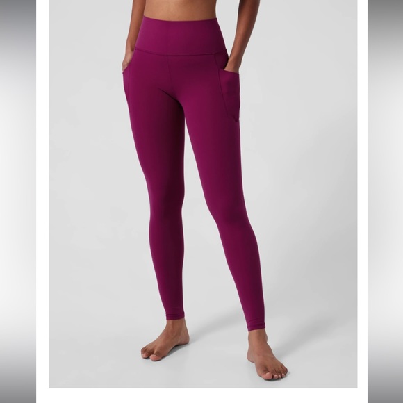 Athleta Pants - Magenta Athleta size small petite Salutation stash pocket II tight